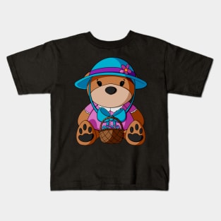 Easter Basket Teddy Bear Kids T-Shirt